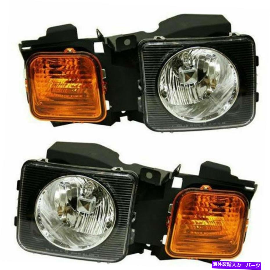 USヘッドライト 2つのハロゲンヘッドランプアセンブリの新しいセット左右サイドフィットハマーH3 H3T New Set Of 2 Halogen Head Lamp Assembly Left & Right Side Fits Hummer H3 H3T【並行輸入品】