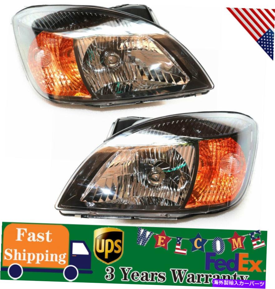 USヘッドライト フロント左右黒ハロゲンヘッドライトヘッドランプRio Rio5 2010-11 Front Left & Right Black Halogen Headlights Headlamps For Kia Rio Rio5 2010-11【並行輸入品】