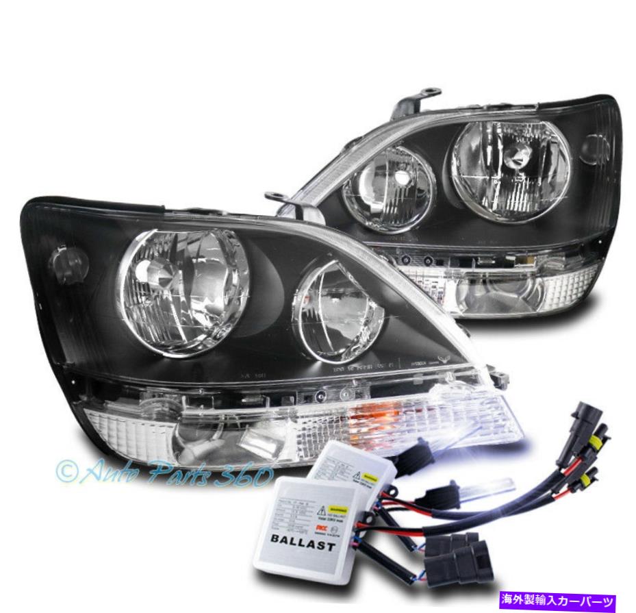 USヘッドライト 99-03 LEXUS RX300クリスタルスタイルブラックヘッドライトヘッドランプランプW / 10K HIDキット FOR 99-03 LEXUS RX300 CRYSTAL STYLE BLACK HEADLIGHT HEADLAMP LAMP W/10K HID KIT【並行輸入品】｜Us Custom Parts Shop USDM