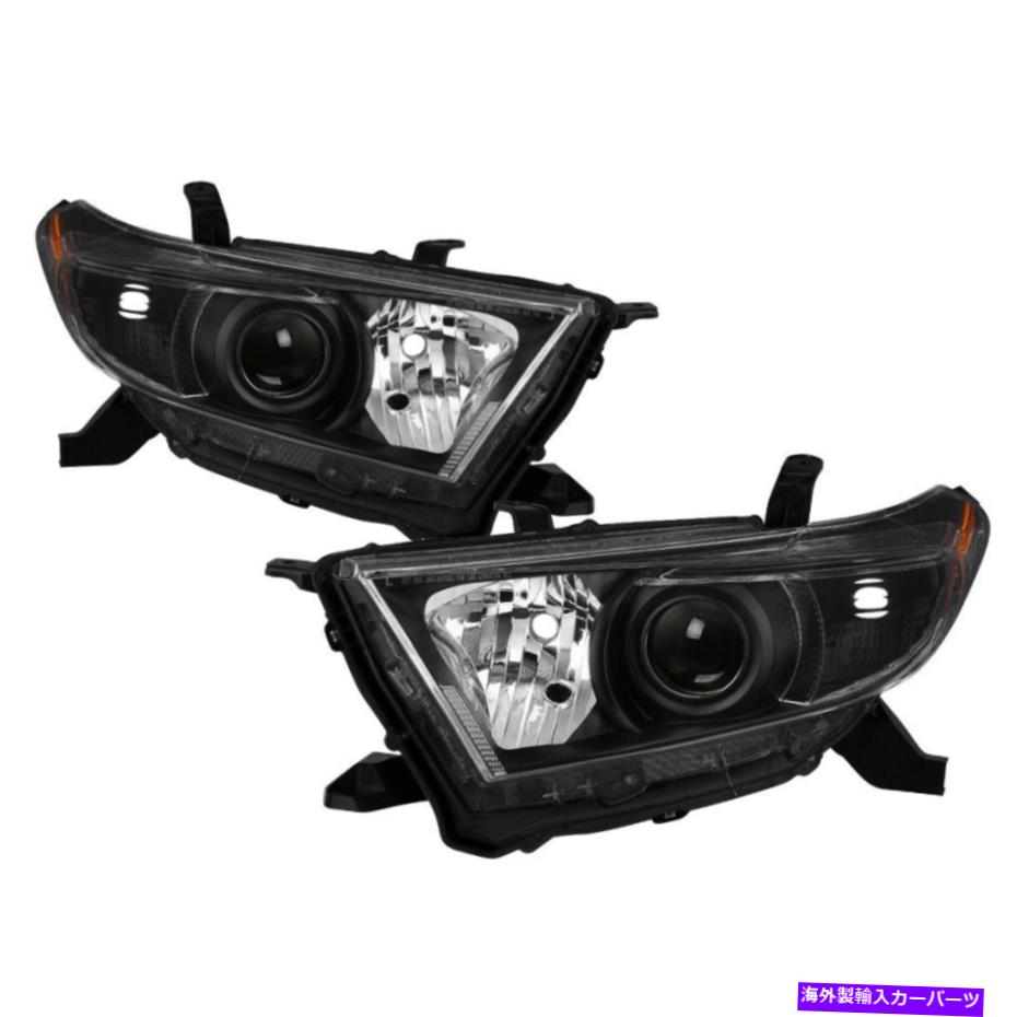 USヘッドライト フィット11-13トヨタハイランダーヘッドライト交換左右の黒い住宅 Fit 11-13 Toyota Highlander Headlights Replacement Left + Right Black Housing【並行輸入品】