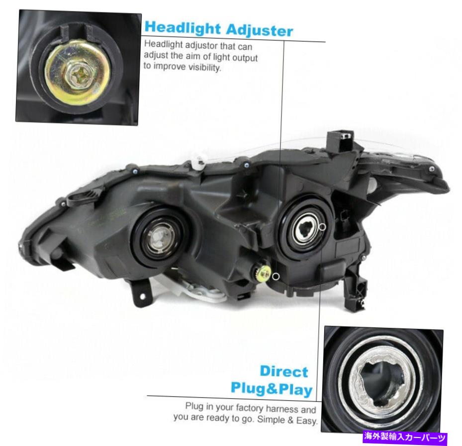 USヘッドライト 13-15 Altima Sedan 4DRプロジェクターブラックヘッドライトランプW /バンパーブルーLED DRL For 13-15 Altima Sedan 4DR Projector Black Headlight Lamp w/Bumper Blue LED DRL【並行輸入品】