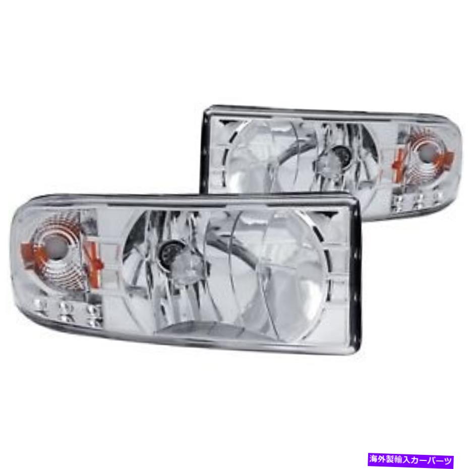 USヘッドライト アンドコクリスタルヘッドライトクロームWLEDフィット1994-2001ドッジRAM 111206 ANZO CRYSTAL HEADLIGHTS CHROME WLED FITS 1994-2001 DODGE RAM 111206【並行輸入品】
