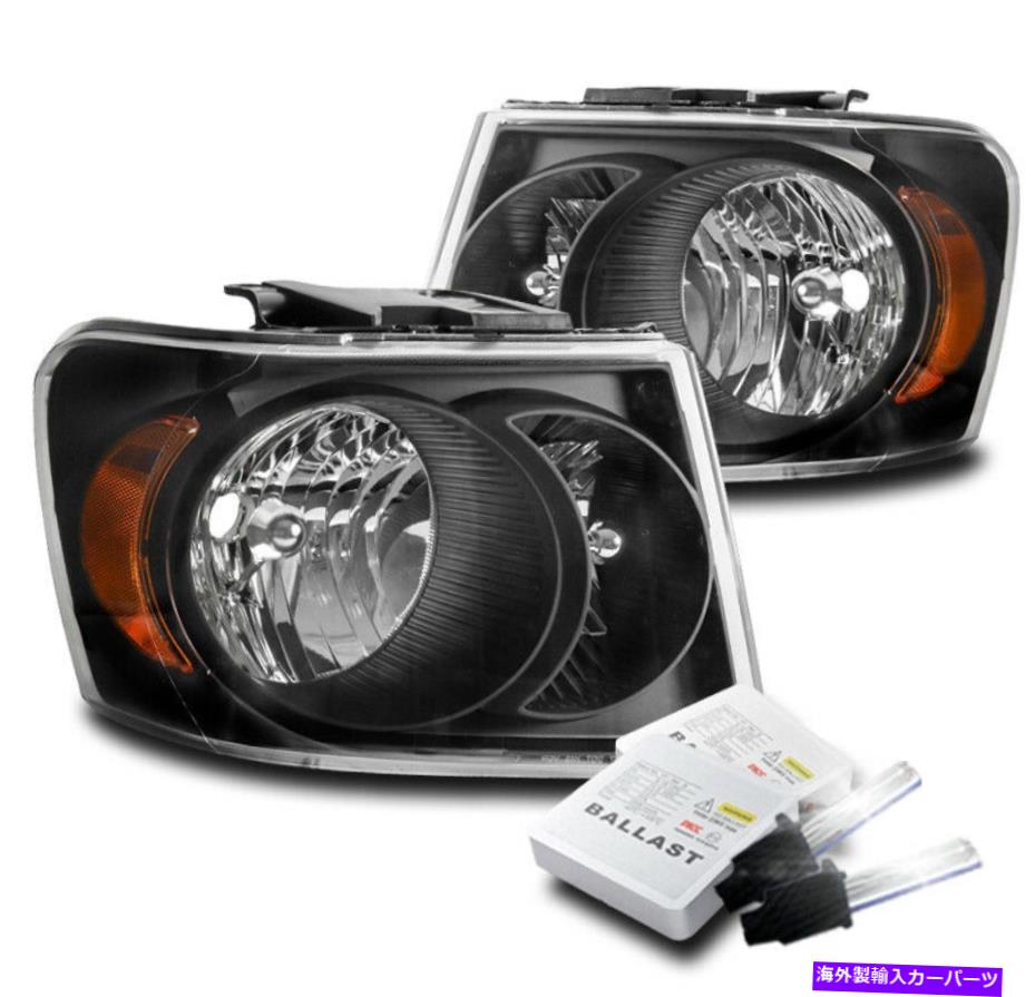 USヘッドライト 2007-2009 Dodge Durango Black /琥珀色の交換ヘッドライトランプW / 6000K HID FOR 2007-2009 DODGE DURANGO BLACK/AMBER REPLACEMENT HEADLIGHTS LAMP W/6000K HID【並行輸入品】