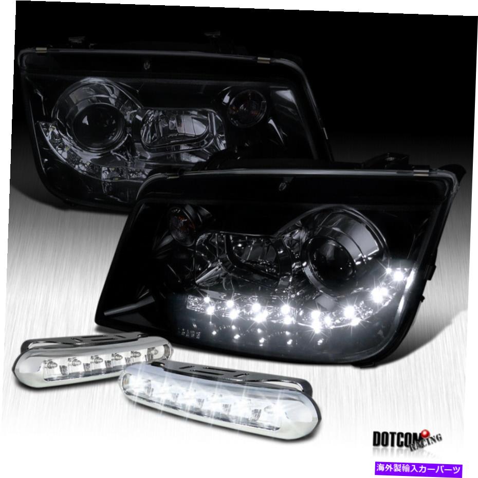 USヘッドライト 光沢のある黒フィット1999-2005 Jetta R8 LEDプロジェクターヘッドライト+ LEDフォグランプ Glossy Black Fit 1999-2005 Jetta R8 LED Projector Headlights+LED Fog Lamps【並行輸入品】