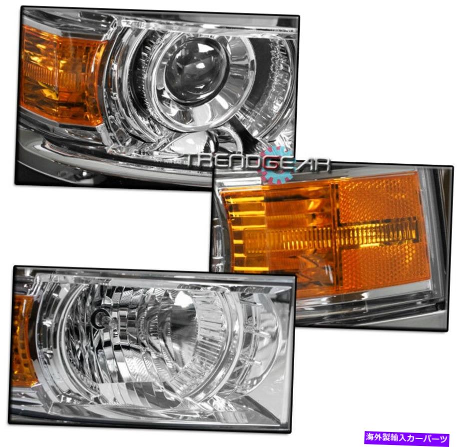 USヘッドライト 2014-2015 Silverado 1500 ChromeプロジェクターヘッドライトヘッドランプW / LED DRLキット FOR 2014-2015 SILVERADO 1500 CHROME PROJECTOR HEADLIGHTS HEADLAMPS W/LED DRL KIT【並行輸入品】