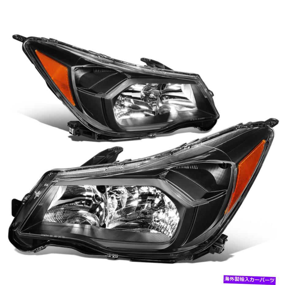 USヘッドライト フィット14-16 Subaru Foresterファクトリースタイルの交換ヘッドライトランプ黒/琥珀色 Fit 14-16 Subaru Forester Factory Style Replacement Headlight Lamps Black/Amber【並行輸入品】