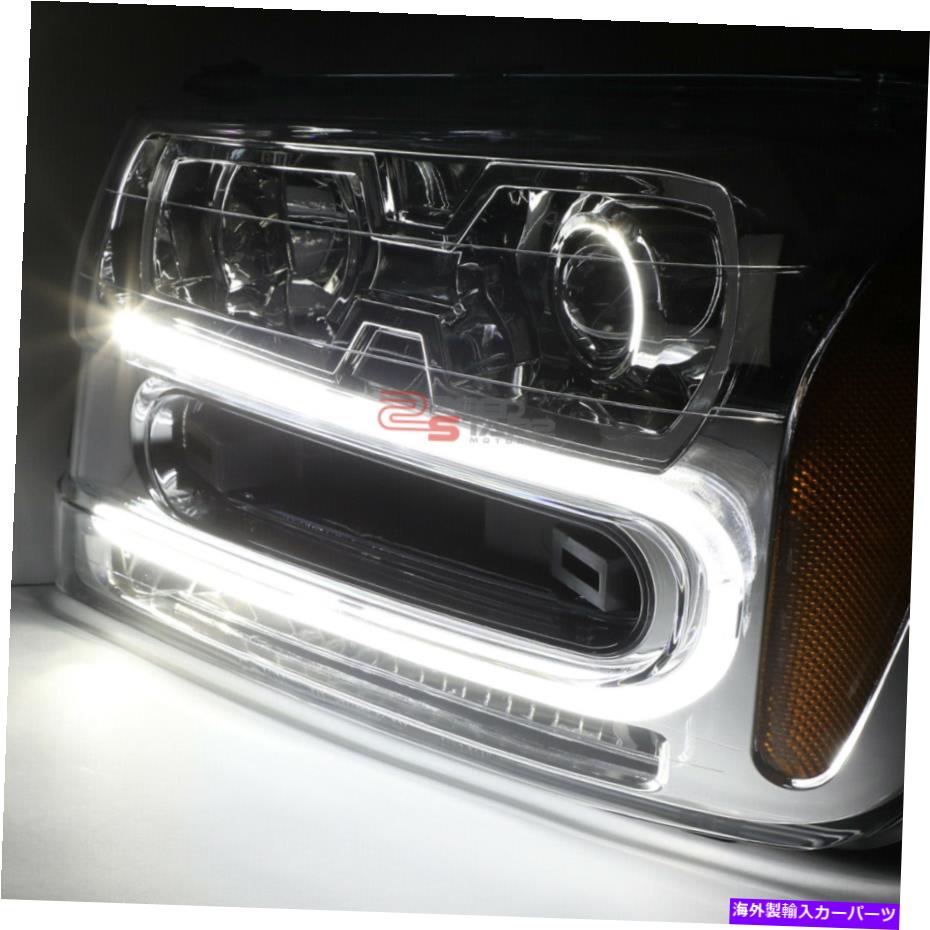 USヘッドライト 02-09 TRAILBLAZER L + R琥珀色のクロムプロジェクターバンパーヘッドライトW / LED DRL FOR 02-09 TRAILBLAZER L+R AMBER SIDE CHROME PROJECTOR BUMPER HEADLIGHT W/LED DRL【並行輸入品】