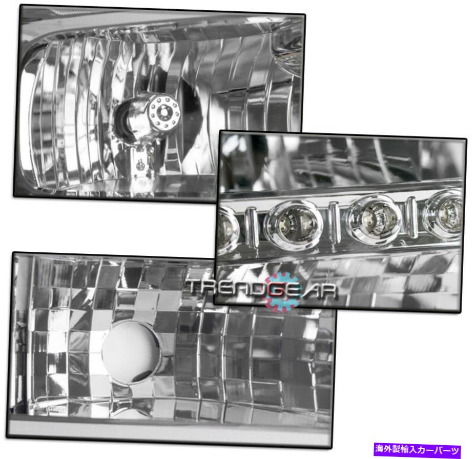 USヘッドライト 1999 - 2004年フォードF250 F350 F350 Superduty LEDクロムヘッドライトランプW / Blue DRL + HID FOR 1999-2004 FORD F250 F350 SUPERDUTY LED CHROME HEADLIGHT LAMPS W/BLUE DRL+HID【並行輸入品】