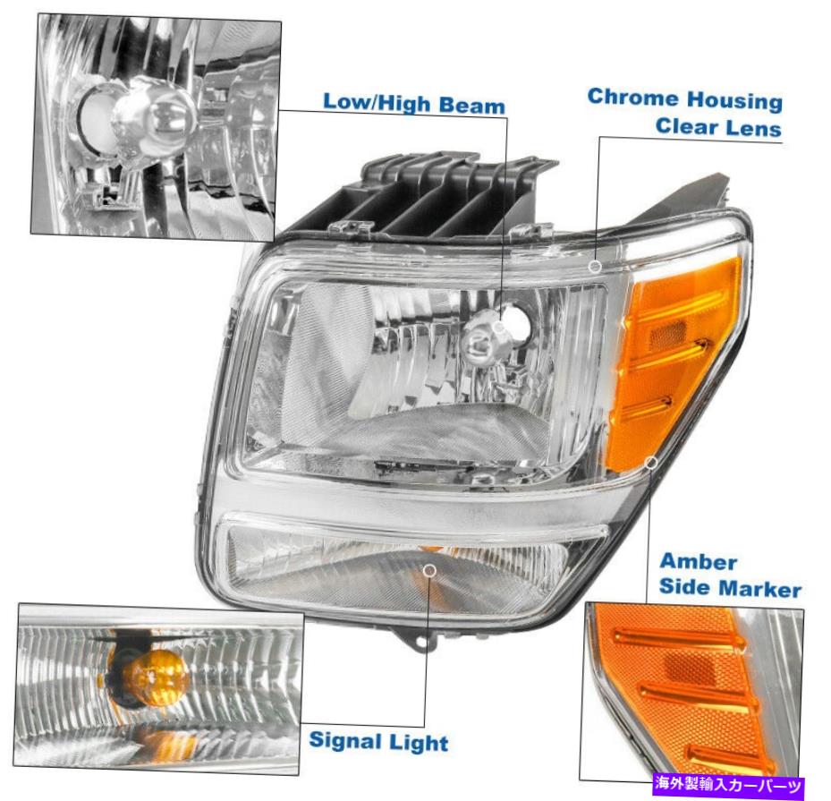 USヘッドライト 2007-2011 Dodge Nitro ChromeヘッドライトヘッドランプW / Bumper Blue LED DRL + 6K HID For 2007-2011 Dodge Nitro Chrome Headlight HeadLamp W/Bumper BLUE LED DRL+6K HID【並行輸入品】
