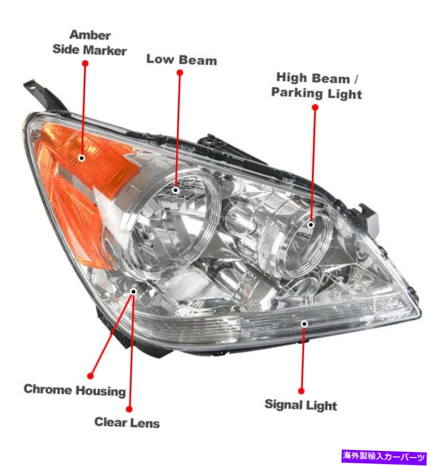 USヘッドライト 08~10ホンダオデッセイミニバンクロームハロゲンヘッドライトランプW / LED DRLシグナル For 08-10 Honda Odyssey Minivan Chrome Halogen Headlights Lamps w/LED DRL Signal【並行輸入品】｜Us Custom Parts Shop USDM 55,483円