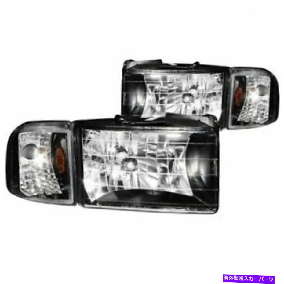USヘッドライト Anzo 94-01 Dodge Ram 1500/2500クリスタルブラッククリアヘッドライトセット111067 Anzo 94-01 Dodge Ram 1500/2500 Crystal Black Clear Headlights Set 111067【並行輸入品】