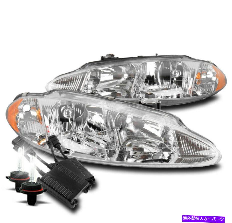 USヘッドライト 98-04 Dodge IntroeヘッドライトヘッドランプランプクロームW / 50W 8K HID Kit LH + RH FOR 98-04 DODGE INTREPID HEADLIGHTS HEADLAMPS LAMP CHROME W/50W 8K HID KIT LH+RH【並行輸入品】