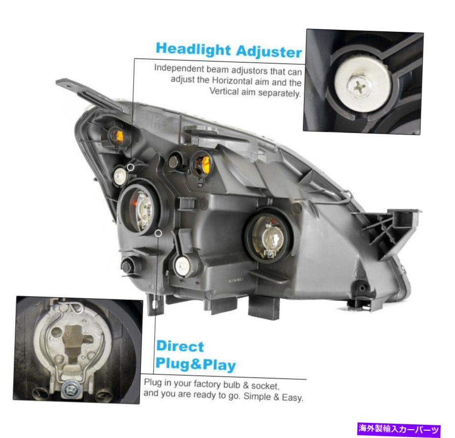USヘッドライト 05-06ホンダCR-V CRV EX LX SEスポーツクロムヘッドライトランプW / LED DRL + 6K HID For 05-06 Honda CR-V CRV EX LX SE Sport Chrome Headlights Lamps w/LED DRL+6K HID【並行輸入品】