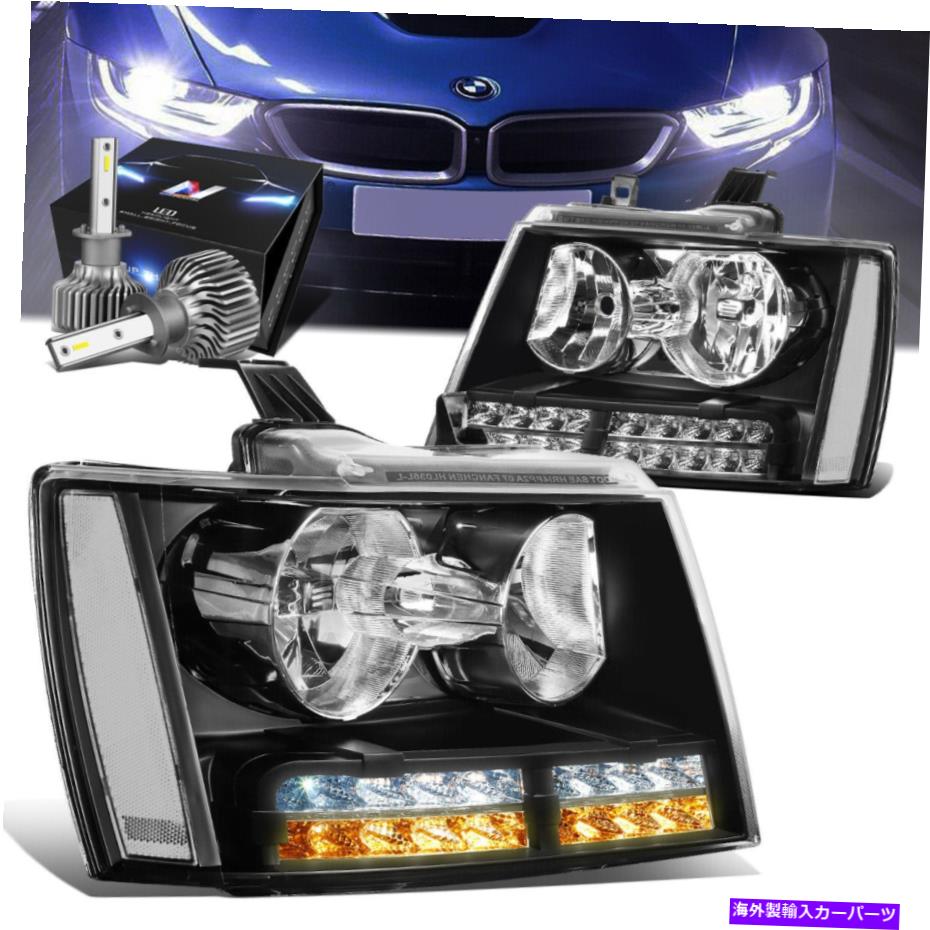 USヘッドライト LEDブラッククリアシグナルヘッドライトヘッドランプ+スリムLED HIDキット07~13アバランシェ用 LED BLACK CLEAR SIGNAL HEADLIGHT HEAD LAMPS+SLIM LED HID KIT FOR 07-13 AVALANCHE【並行輸入品】