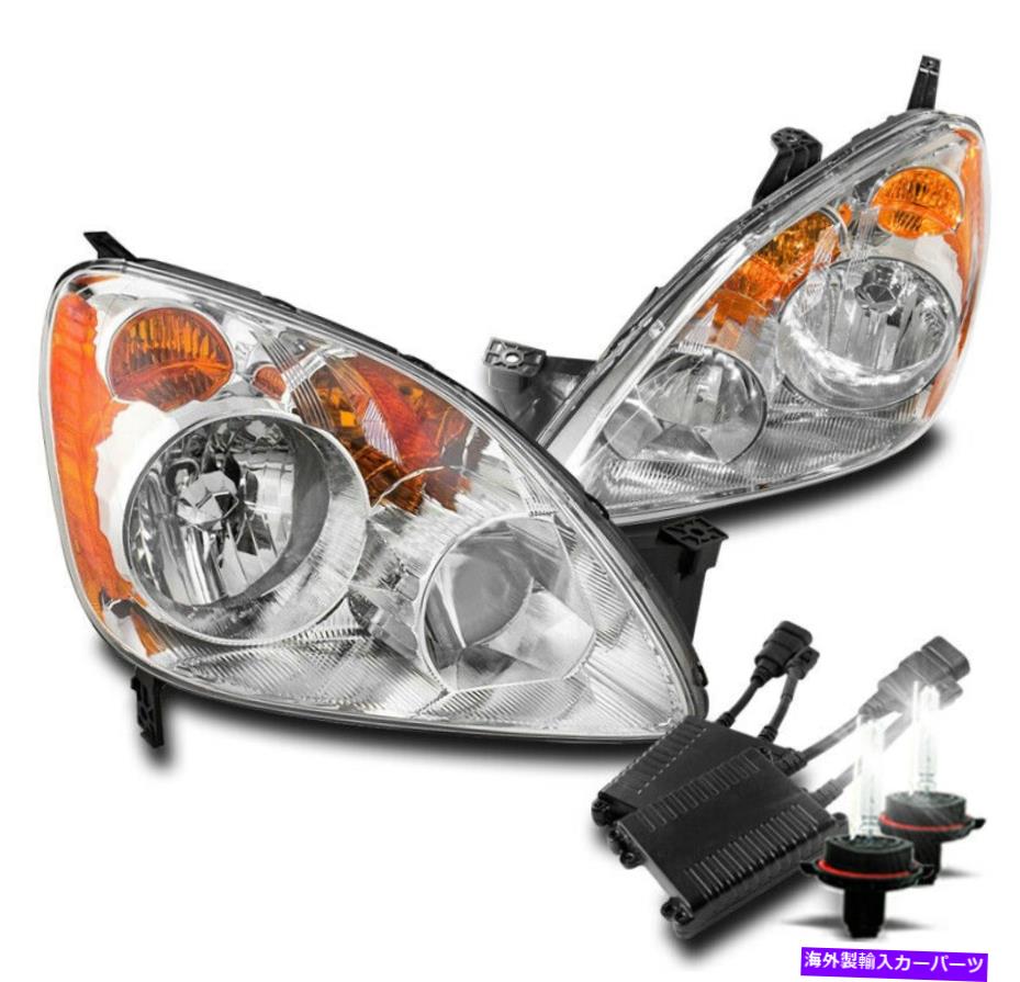 USヘッドライト 2005年2006ホンダCR-V CRVクローム交換ヘッドライトランプW / 50W 6000K HID For 2005 2006 Honda CR-V CRV Chrome Replacement Headlights Lamps w/50W 6000K HID【並行輸入品】｜Us Custom Parts Shop USDM