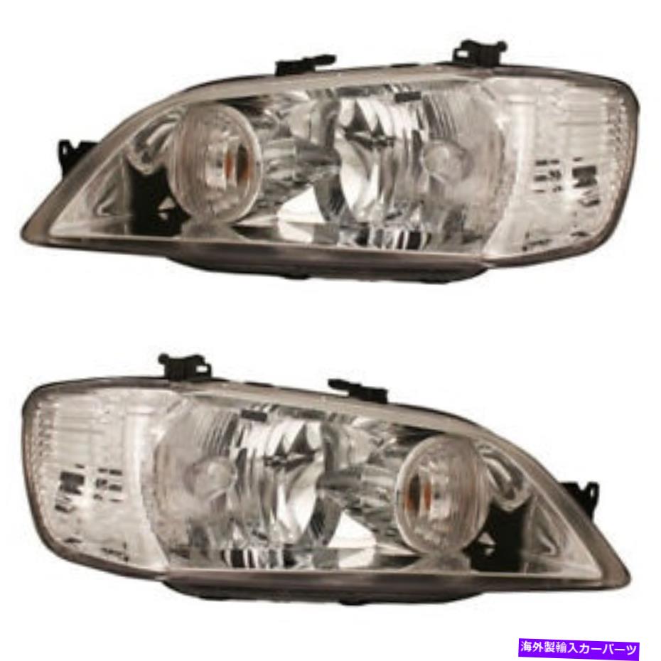USヘッドライト 02-03ランサーヘッドランプヘッドライトフロントヘッドライトランプ左右サイドセットペア 02-03 Lancer Headlamp Headlight Front Head Light Lamp Left & Right Side Set PAIR【並行輸入品】
