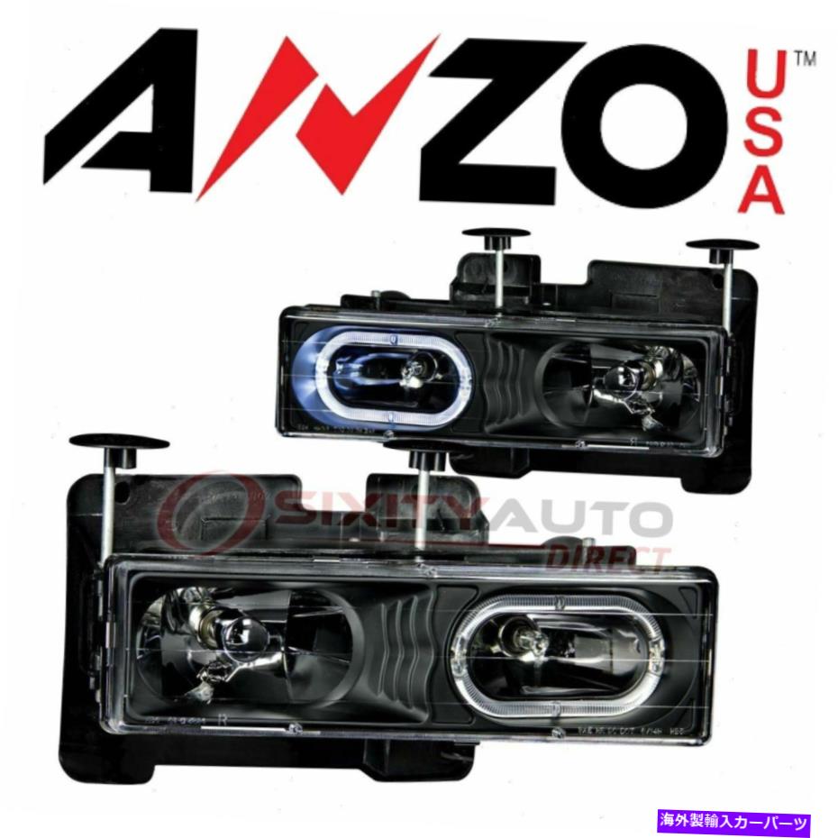 USヘッドライト 電気照明ボディの外観JMのためのAnzousa 111007ヘッドライトセット AnzoUSA 111007 Headlight Set for Electrical Lighting Body Exterior jm【並行輸入品】