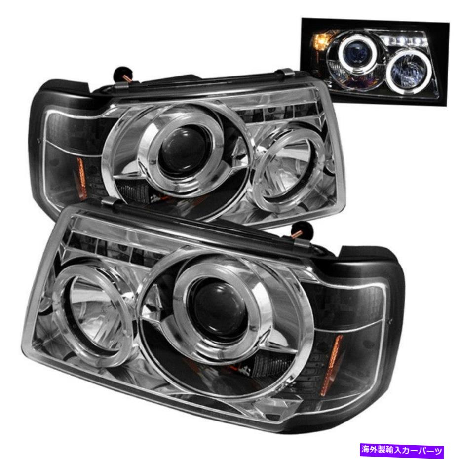 USヘッドライト Ford 01-11レンジャークロームデュアルハローLEDプロジェクターヘッドライトスポーツXL XLT FX4 STX Ford 01-11 Ranger Chrome Dual Halo LED Projector Headlight Sport XL XLT FX4 STX【並行輸入品】
