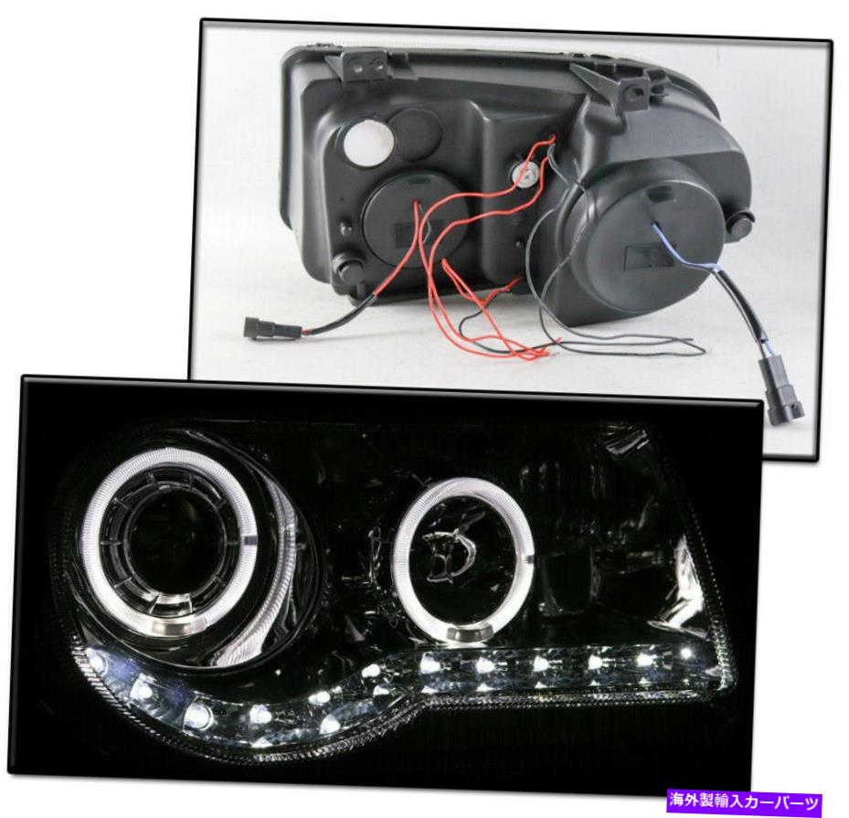 USヘッドライト 05-10 Chrysler 300C Halo LED DRL Chrome Projectorヘッドライトランプ左+右 FOR 05-10 CHRYSLER 300C HALO LED DRL CHROME PROJECTOR HEADLIGHTS LAMP LEFT+RIGHT【並行輸入品】