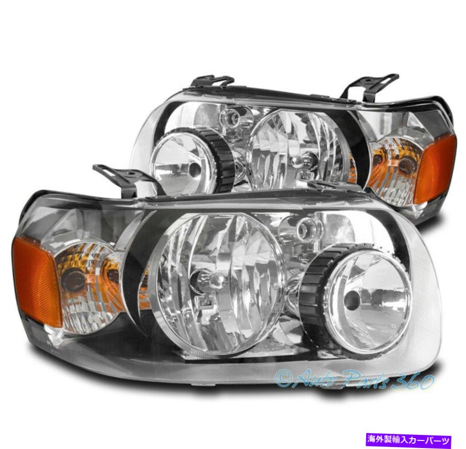 USヘッドライト 05 06 07フォードエスケープ交換用ヘッドライトヘッドランプランプアセンブリクロムセット FOR 05 06 07 FORD ESCAPE REPLACEMENT HEADLIGHT HEADLAMP LAMP ASSEMBLY CHROME SET【並行輸入品】