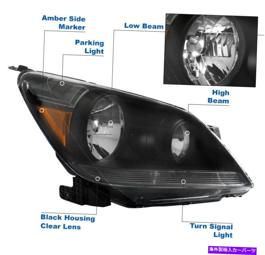 USヘッドライト 05-07ホンダオデッセイブラック交換ヘッドライトヘッドランプW /バンパーLED DRL For 05-07 Honda Odyssey Black Replacement Headlights Headlamps w/Bumper LED DRL【並行輸入品】