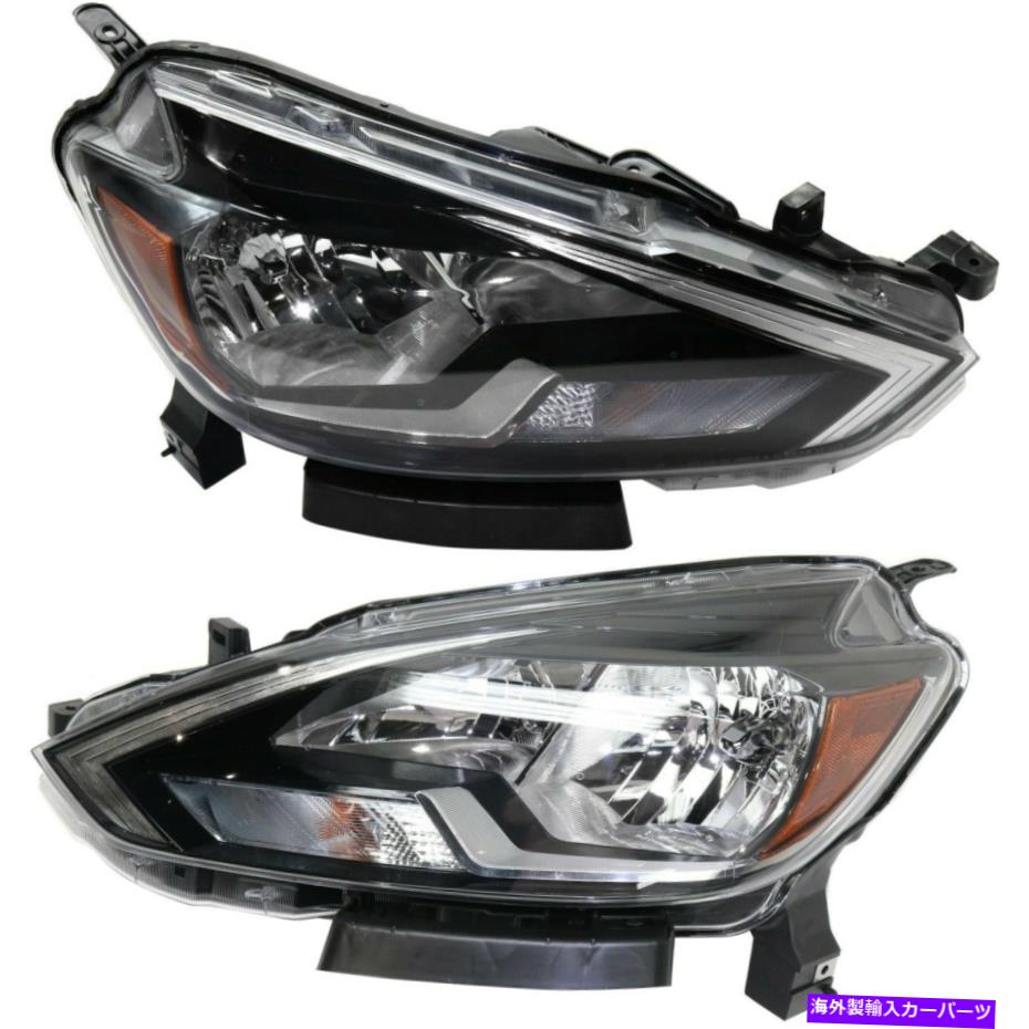USヘッドライト ハロゲンヘッドライト2016年2017年2017年の2017年日産SENTRA S FE + S SV Halogen Headlights Set Left and Right For 2016 2017 2018 Nissan Sentra S FE+S SV【並行輸入品】
