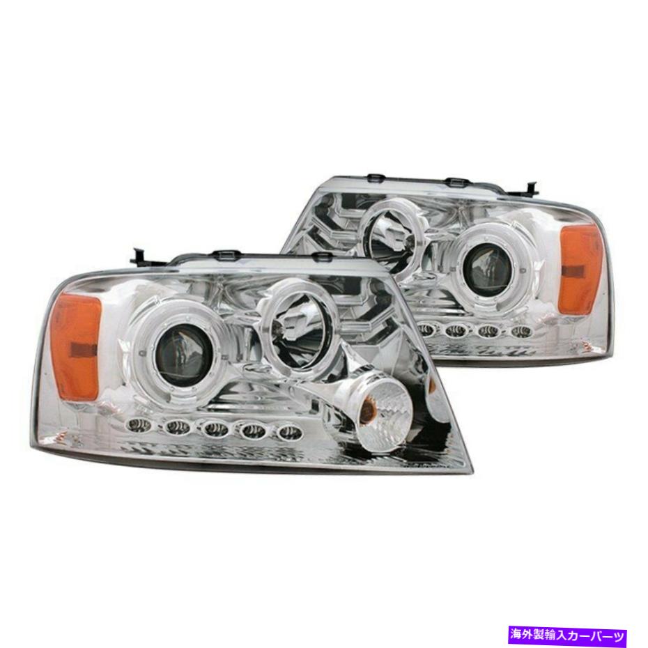 USヘッドライト FORD F-150 04-08 CG Chrome Dual HaloプロジェクターヘッドライトW駐車場LED For Ford F-150 04-08 CG Chrome Dual Halo Projector Headlights w Parking LEDs【並行輸入品】