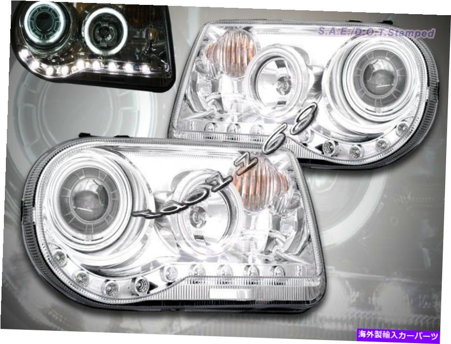 USヘッドライト 05-10 Chrysler 300C / SRT-8プロジェクターヘッドライトChrome Twin Halo CCFL LED 06 07 05-10 CHRYSLER 300C / SRT-8 PROJECTOR HEADLIGHTS CHROME TWIN HALO CCFL LED 06 07【並行輸入品】