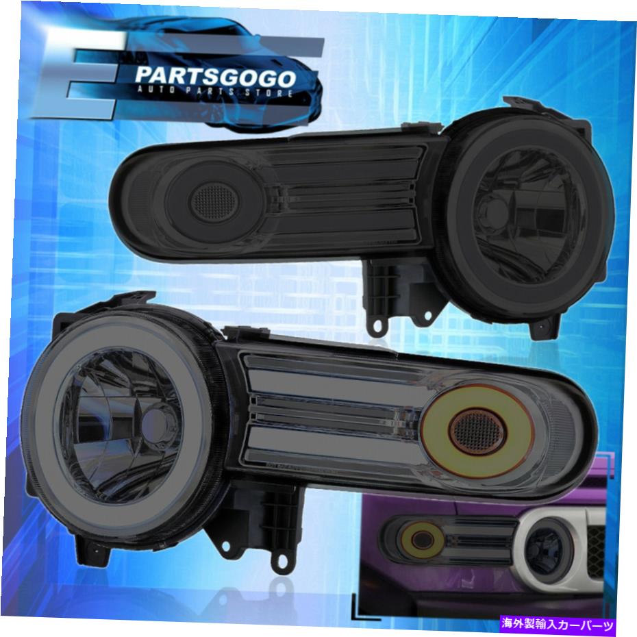 USヘッドライト 07-14トヨタFJ CruiserスモークDRL LEDチューブプロジェクターヘッドライトランプのペア For 07-14 Toyota Fj Cruiser Smoked DRL LED Tube Projector Headlights Lamps Pair【並行輸入品】