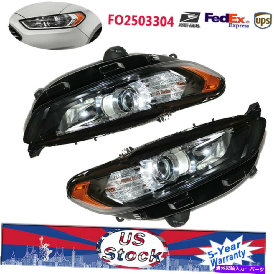 USヘッドライト 2013-16フォードフュージョン4ドア[ハロゲンSTY]プロジェクターヘッドライト左+右ペア For 2013-16 Ford Fusion 4Door [Halogen Sty] Projector Headlights Left+Right Pair【並行輸入品】