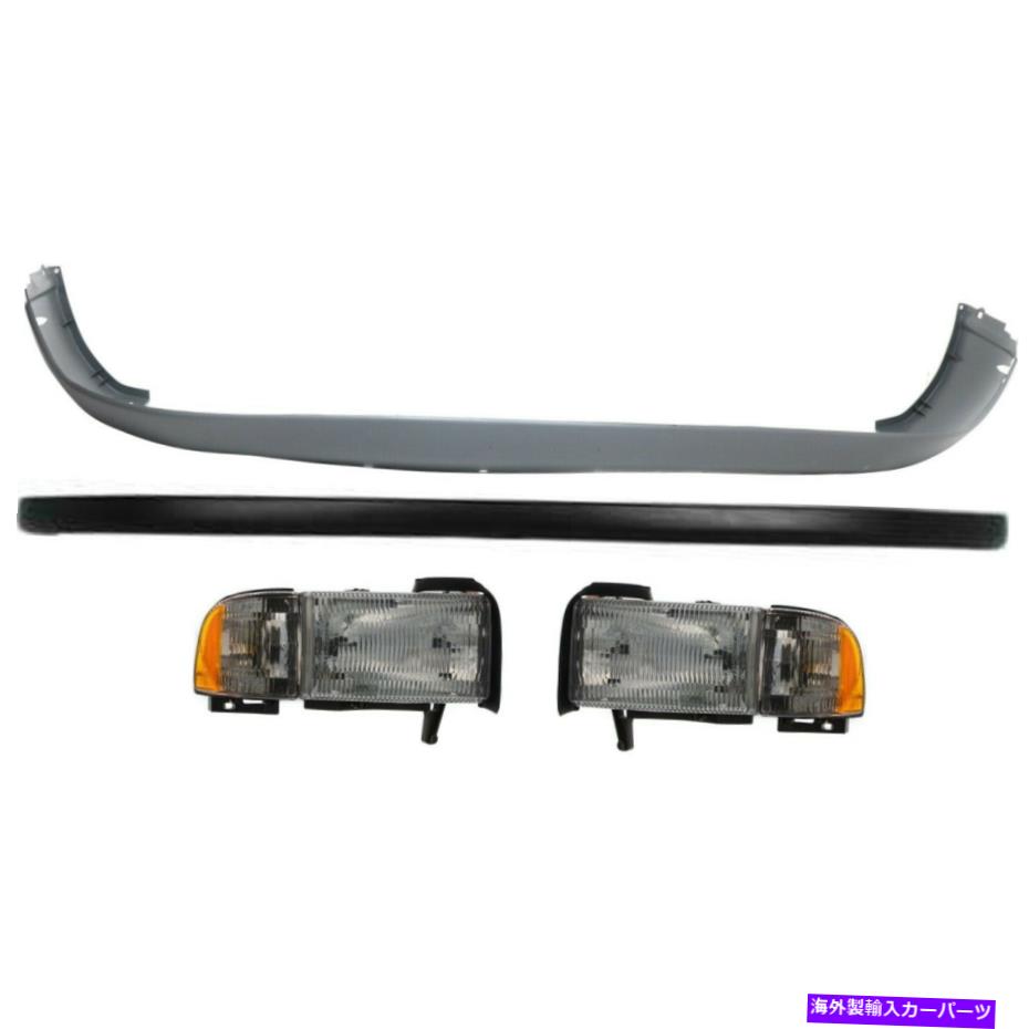 USヘッドライト ヘッドライトで1994-2001 Dodge RAM 1500のバンパーカバーキット Bumper Cover Kit For 1994-2001 Dodge Ram 1500 Front with Headlight【並行輸入品】