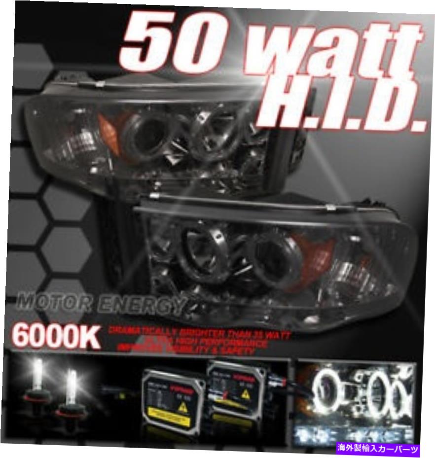 USヘッドライト 02-05 RAM 1500/03 + 2500 3500 Halo LEDスモークプロジェクターヘッドライト+ 50W 6K HID FOR 02-05 RAM 1500/03+ 2500 3500 HALO LED SMOKE PROJECTOR HEADLIGHT+50W 6K HID【並行輸入品】