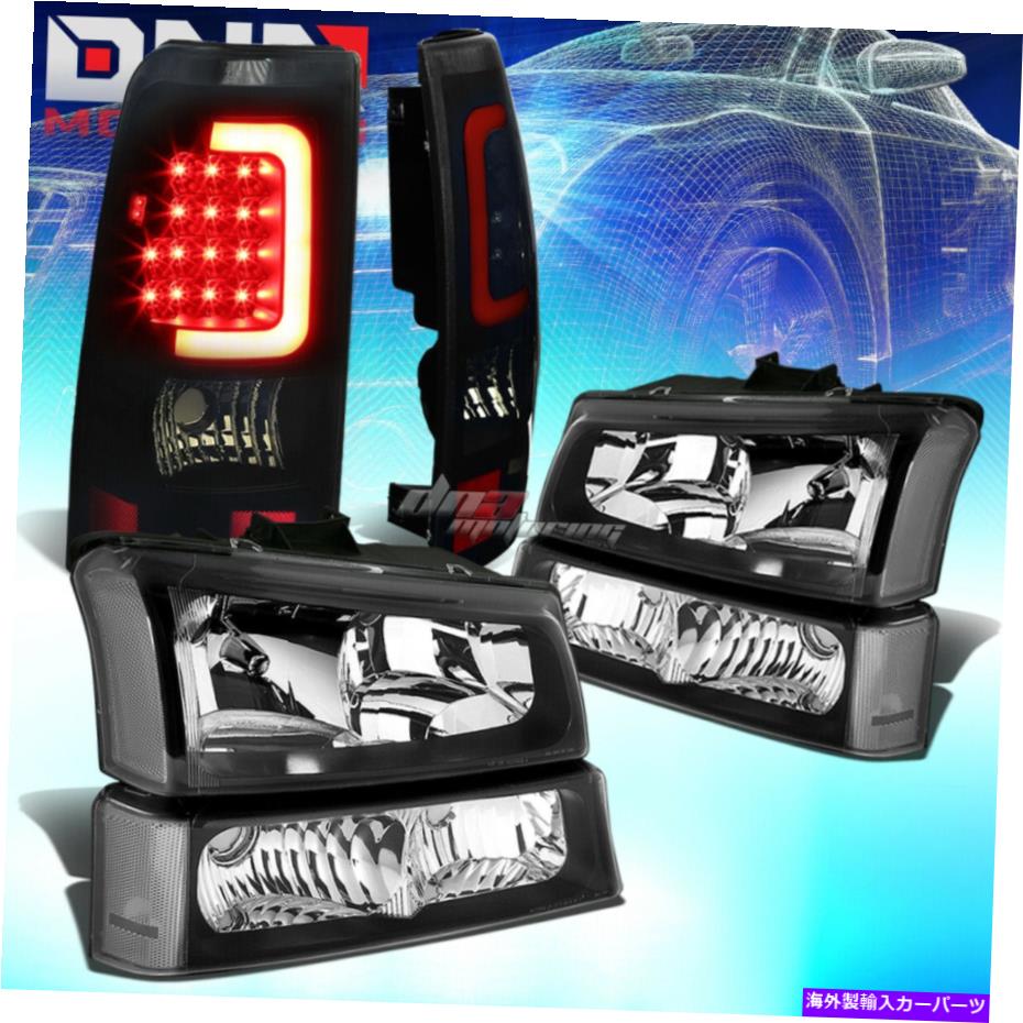 USヘッドライト ブラックヘッドライト+クリア信号+スモーク3D U-Halo LEDテールライトフィット03-07 Silverado BLACK HEADLIGHT+CLEAR SIGNAL+SMOKED 3D U-HALO LED TAIL LIGHT FIT 03-07 SILVERADO【並行輸入品】