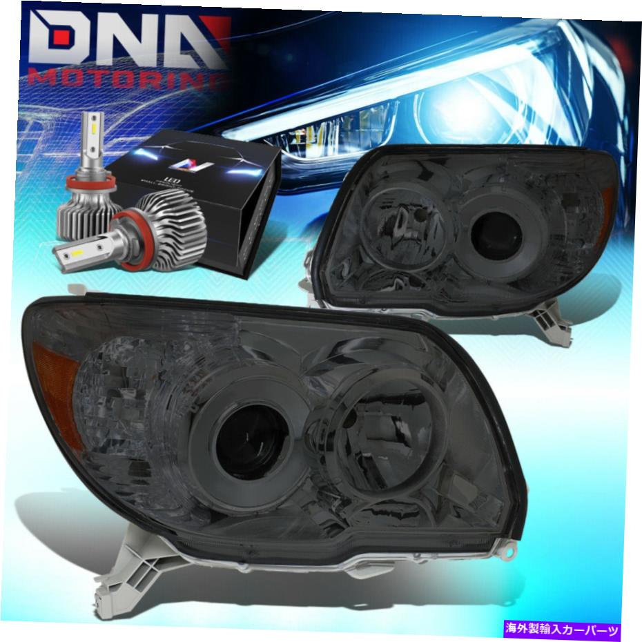 USヘッドライト 2006-2009 4ランナーOEスタイルヘッドライトヘッドランプW / LEDキットスリムスタイルスモーク FOR 2006-2009 4RUNNER OE STYLE HEADLIGHT HEAD LAMPS W/LED KIT SLIM STYLE SMOKED【並行輸入品】