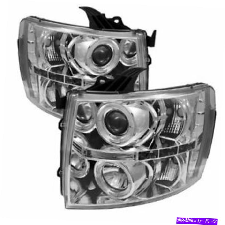 USヘッドライト スパイダーオートシュボリーSilverado 1500/2500/3500クロームハロゲンLEDプロジェクターヘッドライト Spyder Auto Chevy Silverado 1500/2500/3500 Chrome Halogen LED Projector Headligh【並行輸入品】