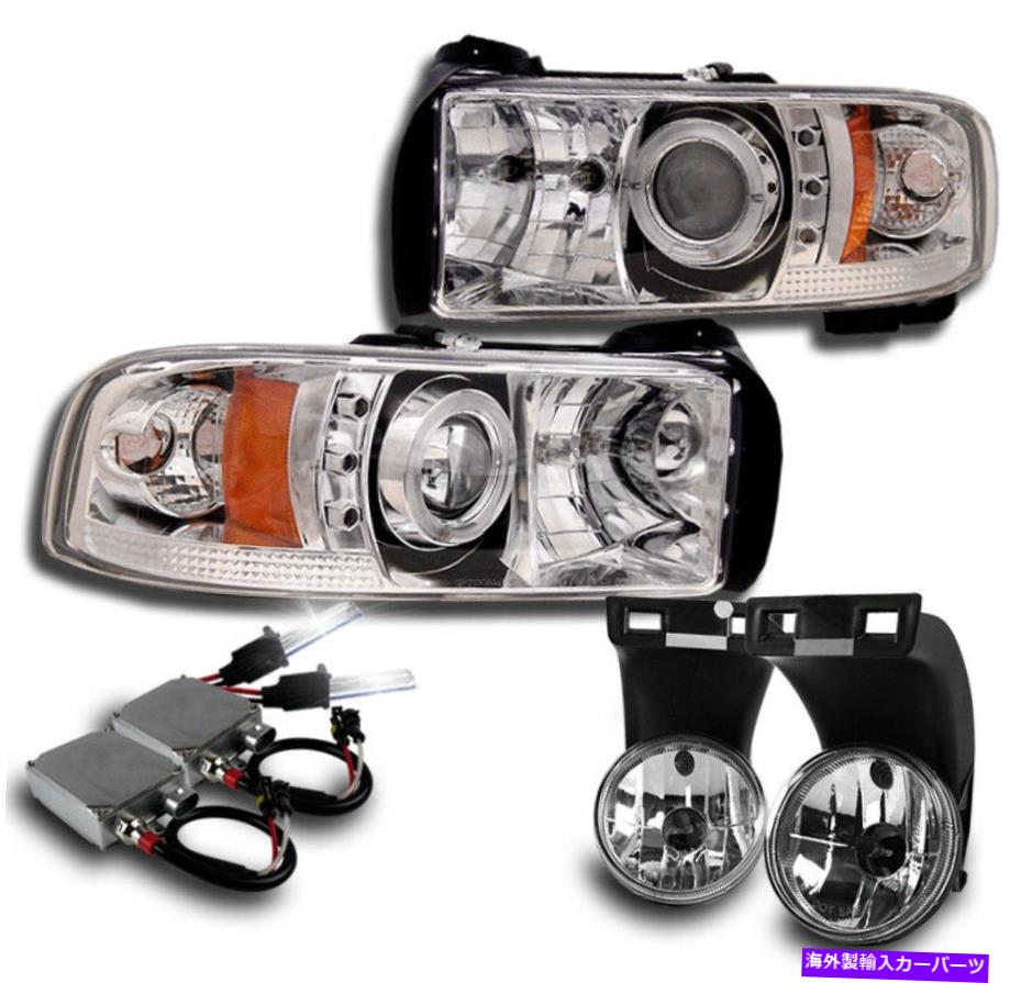 USヘッドライト 1994-2001 RAMクロームLED Haloプロジェクターヘッド+フォグライトW / 50W 6KキセノンHID FOR 1994-2001 RAM CHROME LED HALO PROJECTOR HEAD+ FOG LIGHT W/50W 6K XENON HID【並行輸入品】