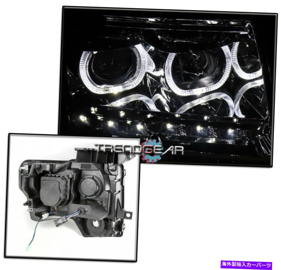 USヘッドライト 2009-2014 Ford F-150 Halo LEDスモークプロジェクターヘッドライトランプW / BLUE DRLキット FOR 2009-2014 FORD F-150 HALO LED SMOKE PROJECTOR HEADLIGHT LAMP W/BLUE DRL KIT【並行輸入品】