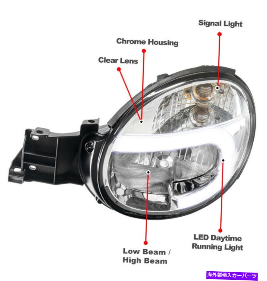 USヘッドライト 02-03 Subaru Impreza RS TS WRX LEDチューブクロムヘッドライトヘッドランプ+ DRL信号 For 02-03 Subaru Impreza RS TS WRX LED Tube Chrome Headlight Headlamp+DRL Signal【並行輸入品】