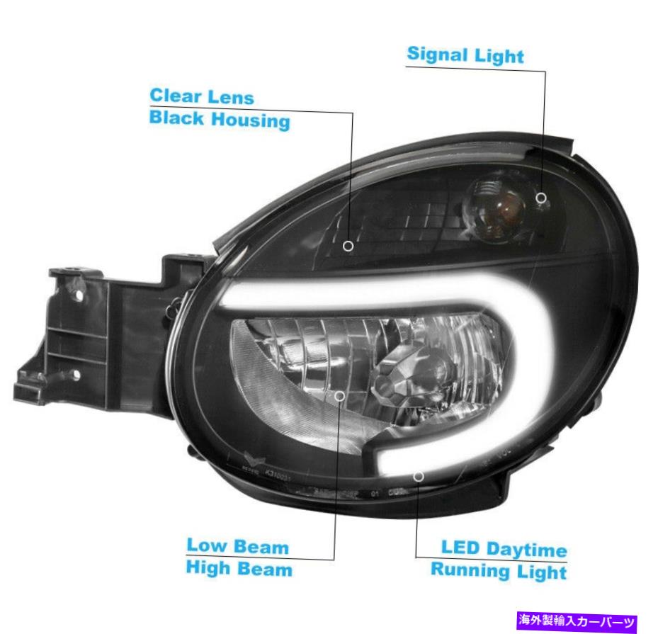 USヘッドライト 02-03 Subaru Imperza WRX LEDチューブブラックヘッドライトヘッドランプ+バンパーブルーDRL For 02-03 Subaru Impreza WRX LED Tube Black Headlight Headlamp +Bumper Blue DRL【並行輸入品】