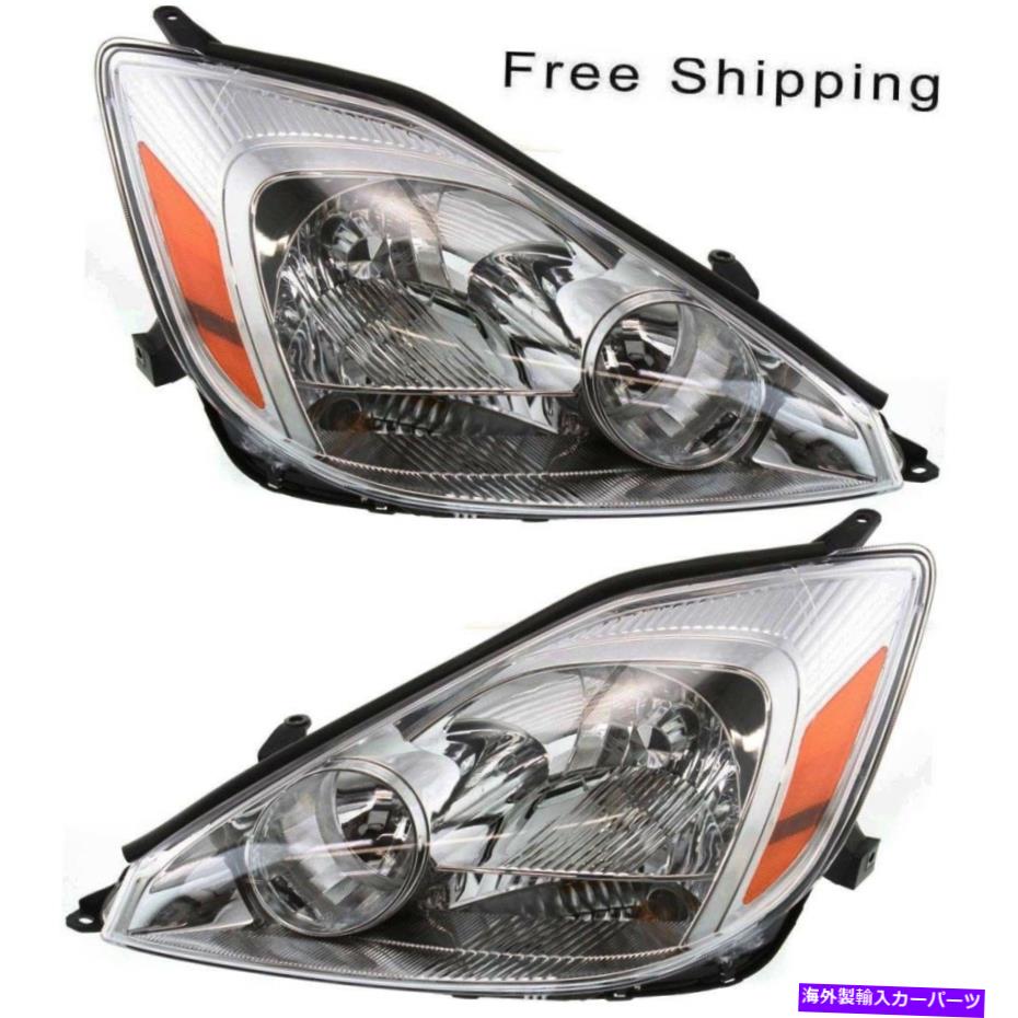 USヘッドライト ハロゲンヘッドランプアセンブリセット2 LH＆RHサイドフィット2004-2005トヨタシーナ Halogen Head Lamp Assembly Set of 2 LH & RH Side Fits 2004-2005 Toyota Sienna【並行輸入品】