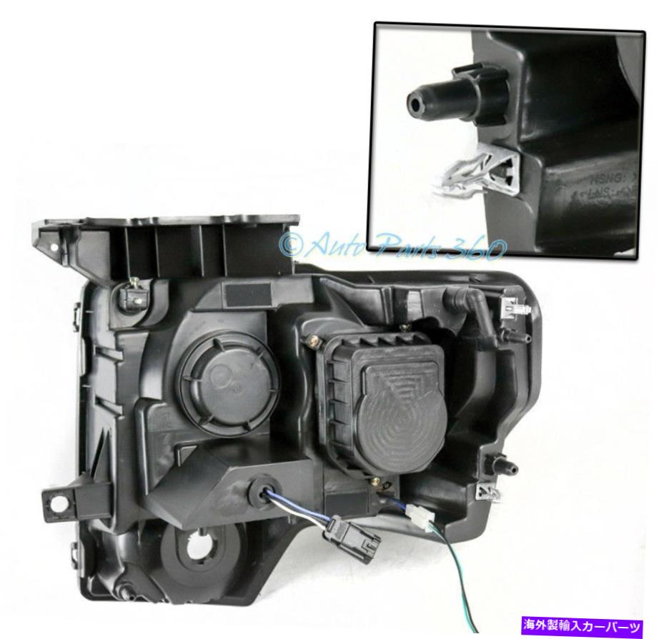 USヘッドライト 09-14フォードF-150 F150ピックアップハローLEDチューブブラックプロジェクターヘッドライトランプ FOR 09-14 FORD F-150 F150 PICKUP HALO LED TUBE BLACK PROJECTOR HEADLIGHTS LAMPS【並行輸入品】