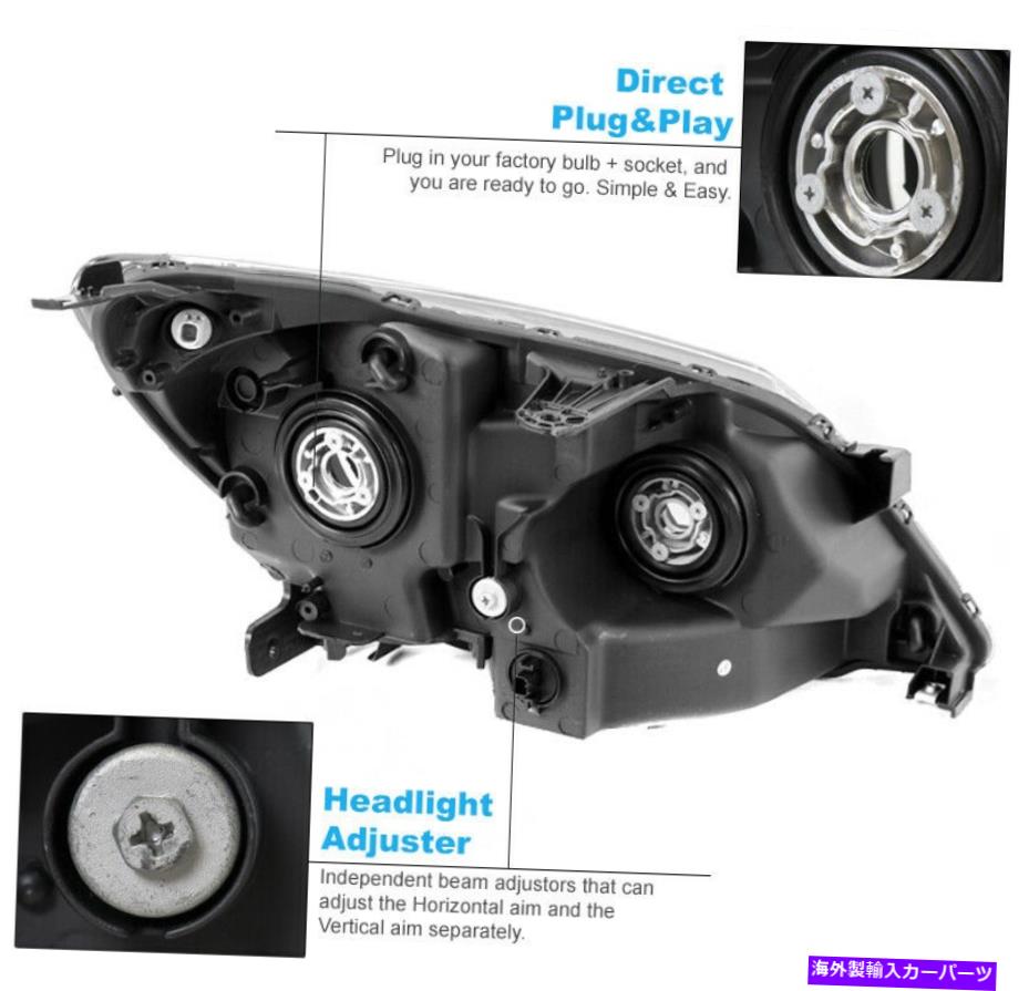 USヘッドライト 05-07ホンダオデッセイブラック交換ヘッドライトヘッドランプW /バンパーLED DRL For 05-07 Honda Odyssey Black Replacement Headlights Headlamps w/Bumper LED DRL【並行輸入品】
