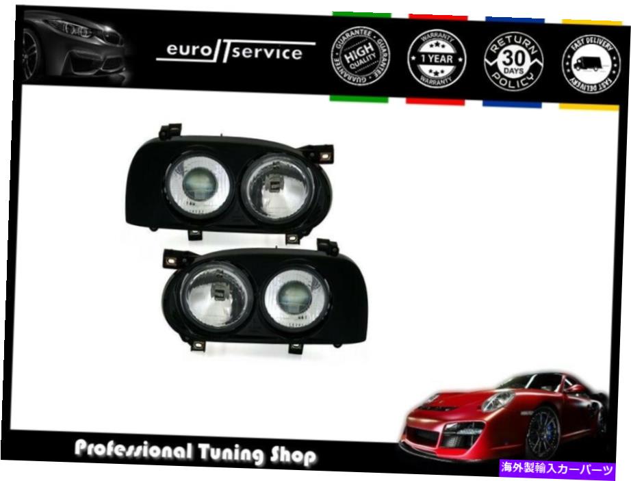 USヘッドライト VWゴルフ3レンズダブルブラック用ヘッドライトVP1651を設定 SET HEADLIGHTS VP1651 FOR VW GOLF 3 LENS DOUBLE BLACK【並行輸入品】