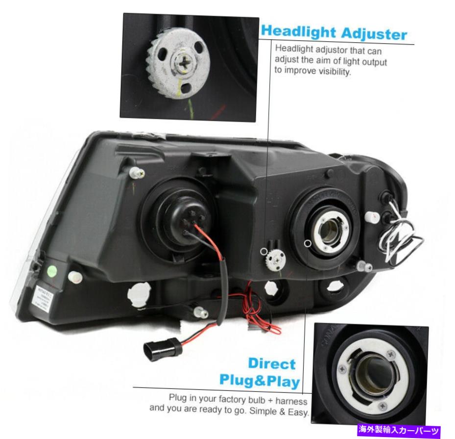 USヘッドライト 99-04ジープグランドチェロキーLED CCFL Haloプロジェクターヘッドライトヘッドランプブラック For 99-04 Jeep Grand Cherokee LED CCFL Halo Projector Headlights Headlamps Black【並行輸入品】