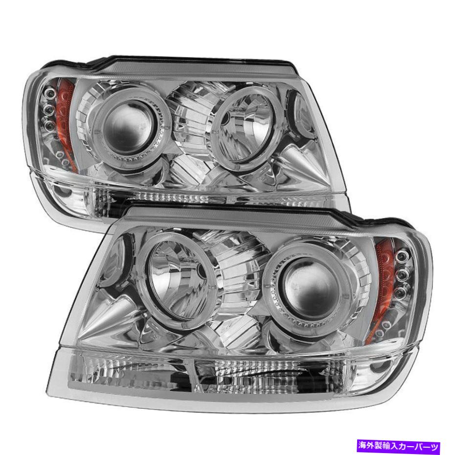 USヘッドライト Spyder Auto 5011152 LED Haloプロジェクターヘッドライトクロム/クリア Spyder Auto 5011152 LED Halo Projector Headlights Chrome/Clear【並行輸入品】