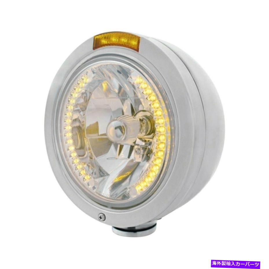 USヘッドライト ヘッドライト7 "ラウンドクロムクラシックスタイル" BULLET "クリスタルヘッドライトW琥珀色LED Headlight 7" Round Chrome Classic Style "Bullet" Crystal Headlight w Amber LED【並行輸入品】｜Us Custom Parts Shop USDM