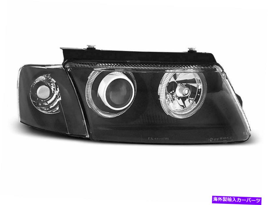 USヘッドライト Angelの目が付いているPassat 3b 96-00黒のヘッドライト Passat 3B 96-00 Black Headlights with angel eyes【並行輸入品】