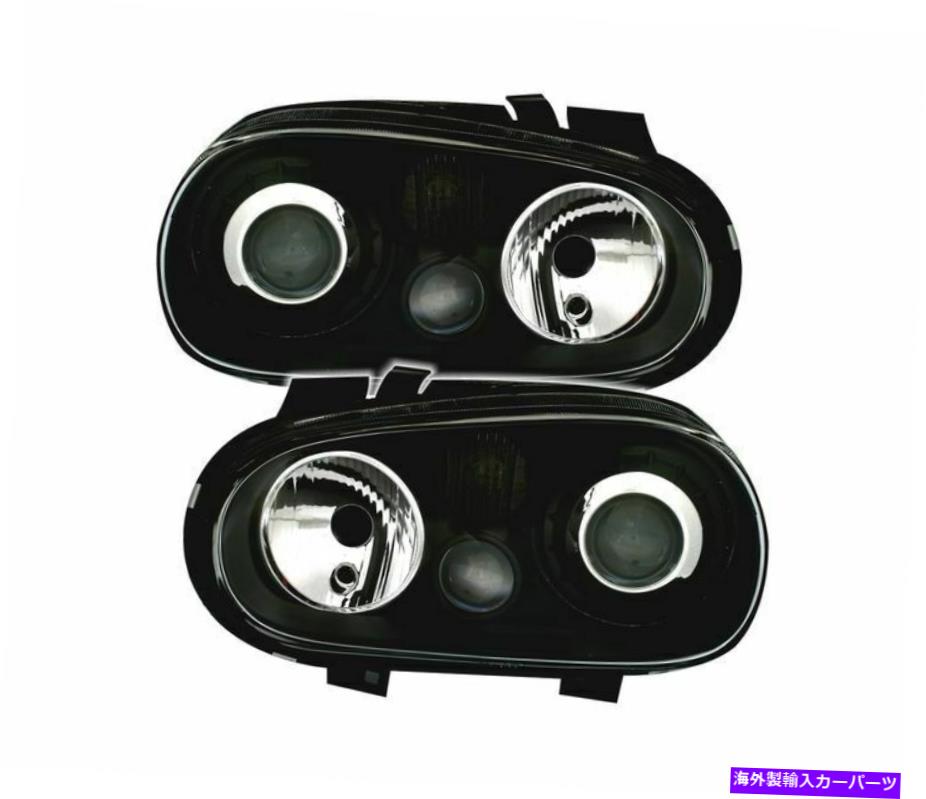 USヘッドライト VW GOLF 4 1997-2000 2001 2002 2003 VP174ブラックLHD RHD Set Headlights TFL for VW Golf 4 1997-2000 2001 2002 2003 VP174 Black LHD RHD【並行輸入品】
