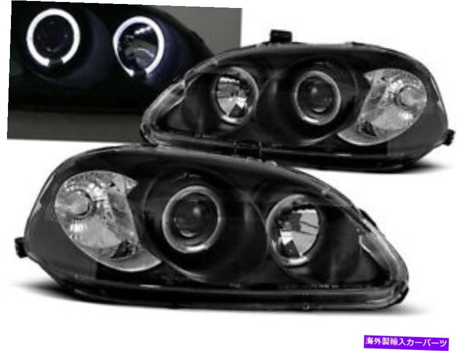 USヘッドライト ホンダシビック2D 3 4 4ドア1999 2000 2001 VR-1323 Angel Eyes Black Headlights for Honda Civic 2D 3 4 Door 1999 2000 2001 VR-1323 Angel Eyes Black【並行輸入品】