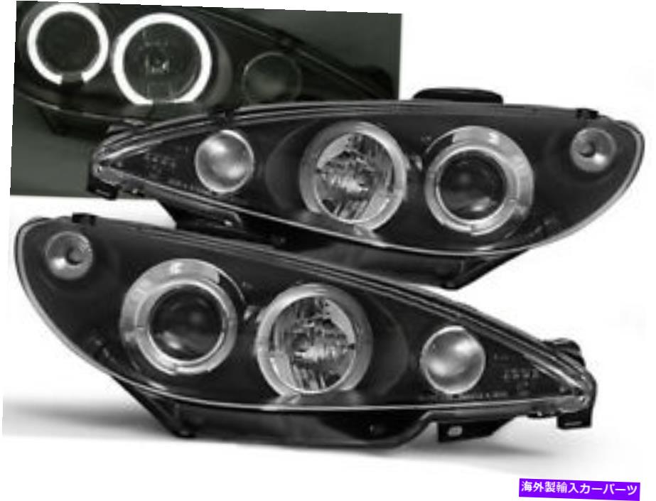 USヘッドライト フェイジョー206 1998 2002年2002年VR-1484天使の目の黒 Headlights for Peugeot 206 1998 1999 2000 2001 2002 VR-1484 Angel Eyes Black【並行輸入品】|Us Custom Parts Shop USDM
